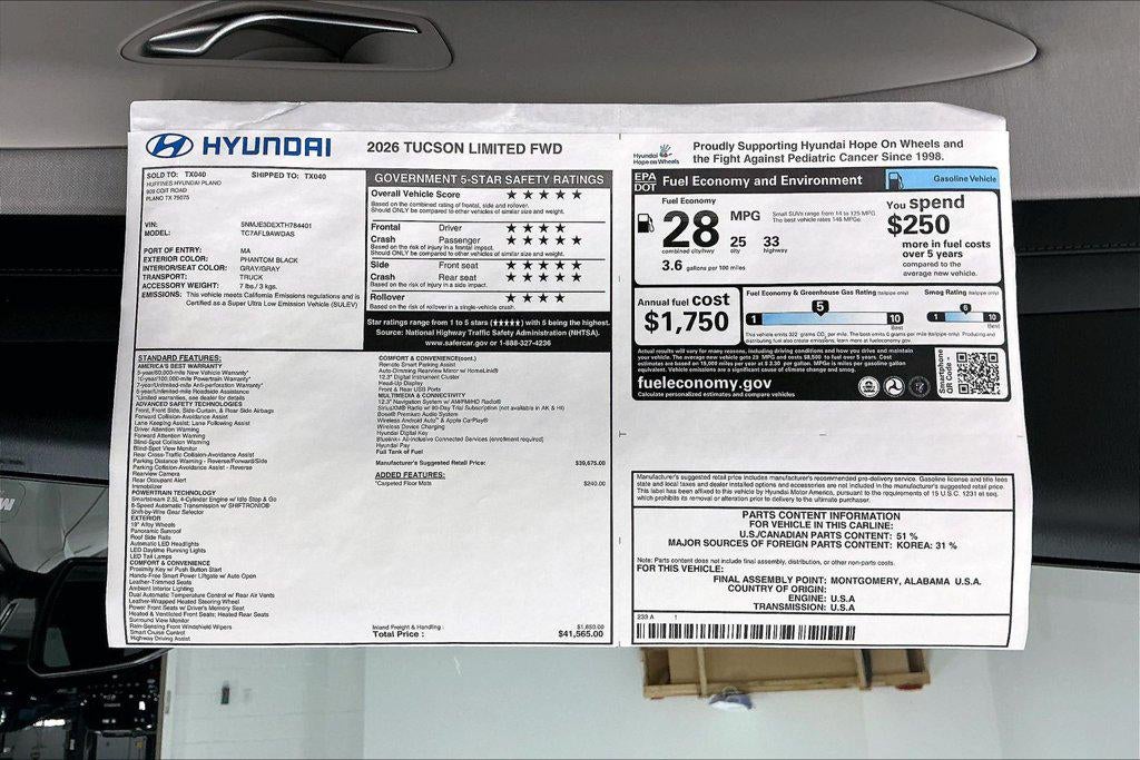 2026 Hyundai Tucson Limited FWD