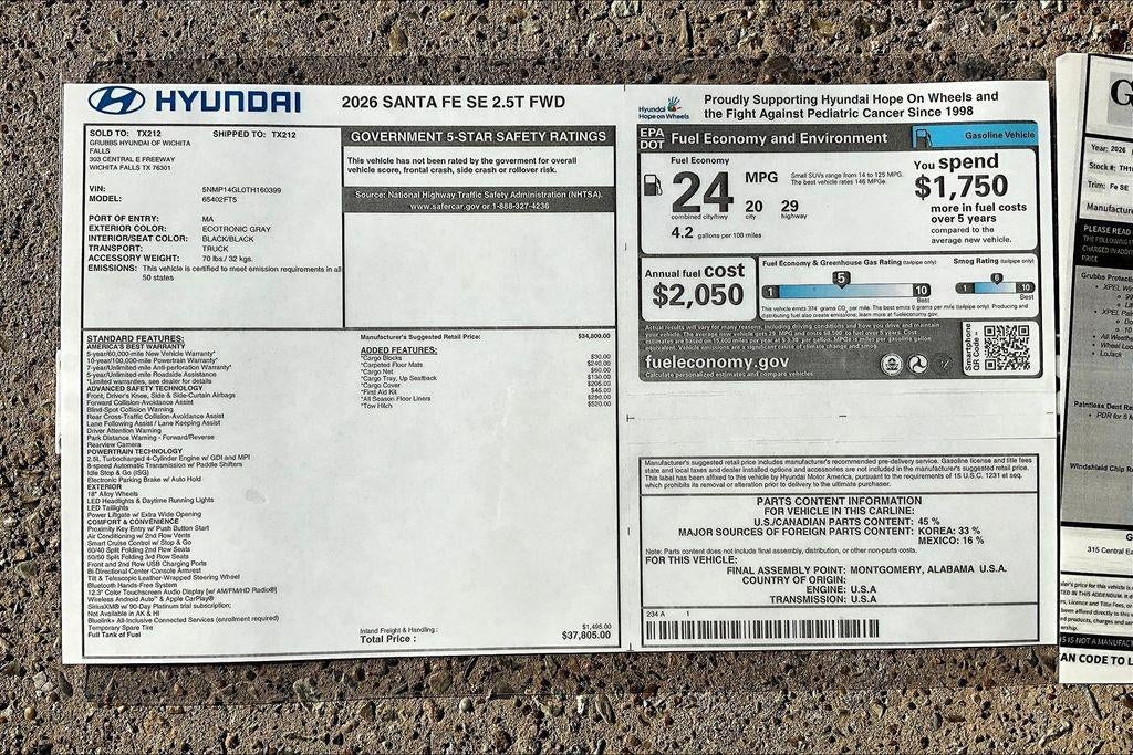 2026 Hyundai Santa Fe SE FWD