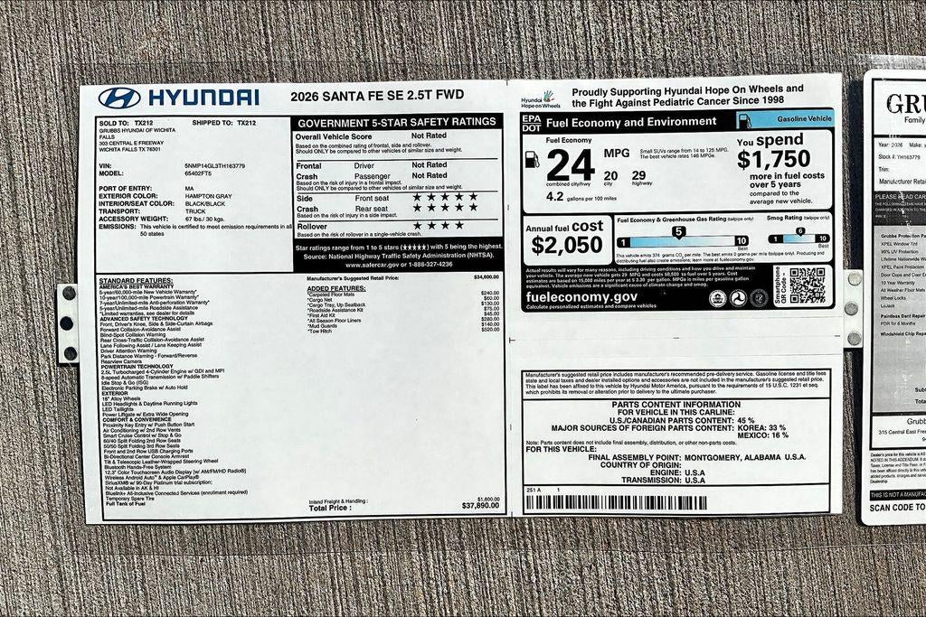 2026 Hyundai Santa Fe SE FWD