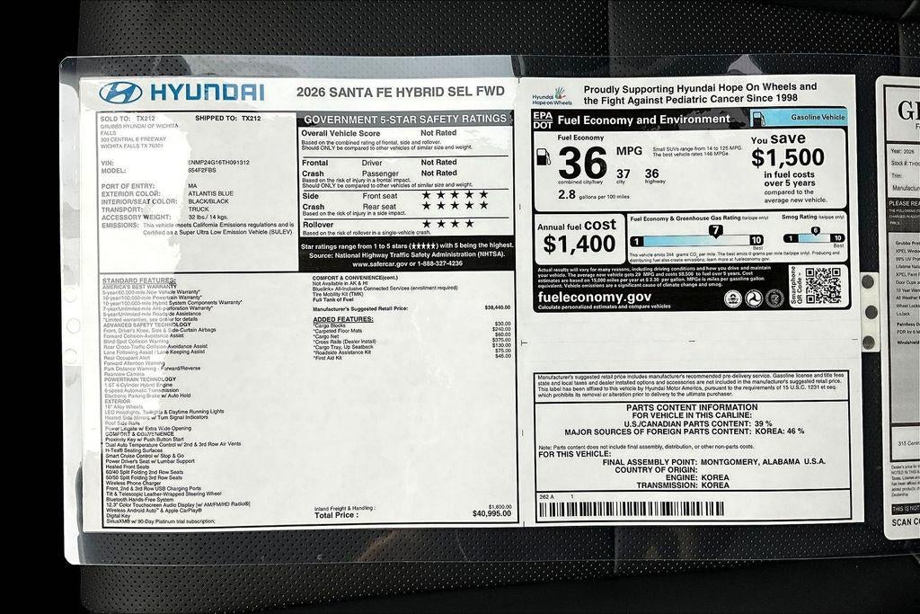 2026 Hyundai Santa Fe Hybrid SEL