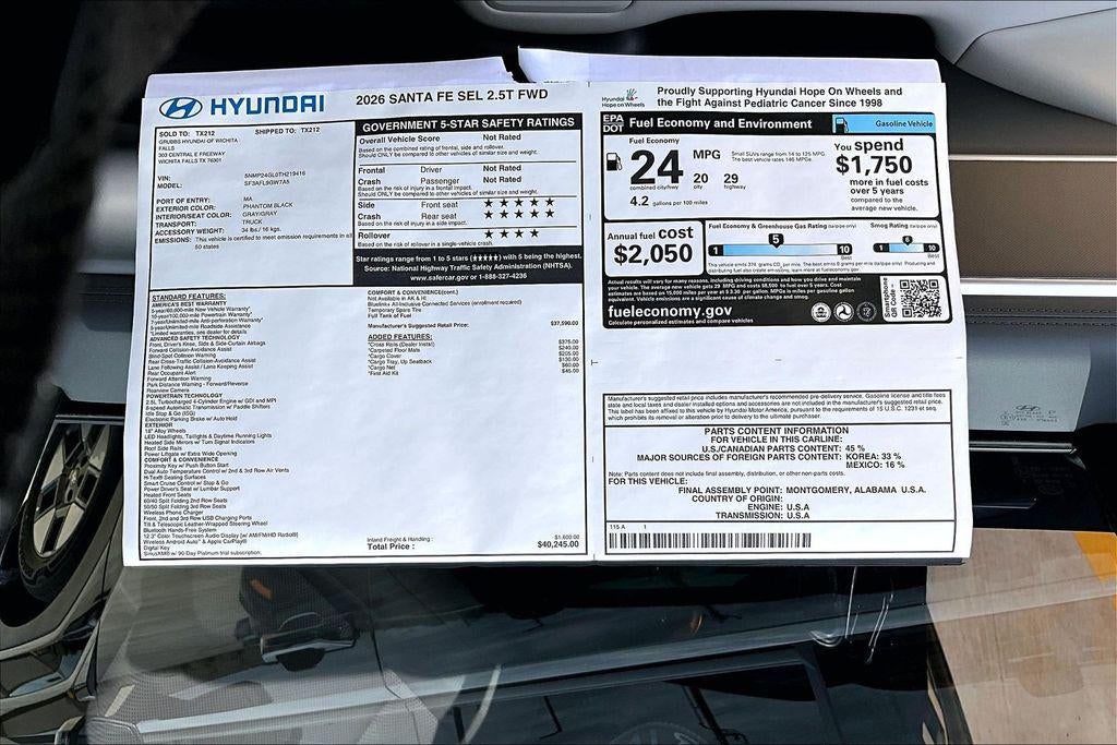 2026 Hyundai Santa Fe SEL FWD