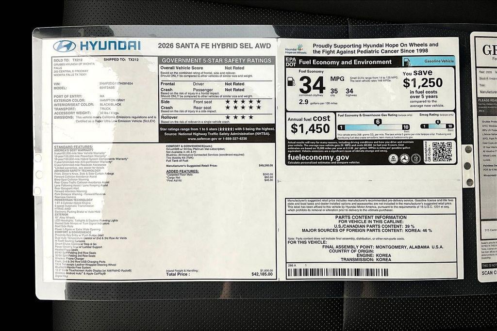 2026 Hyundai Santa Fe Hybrid SEL