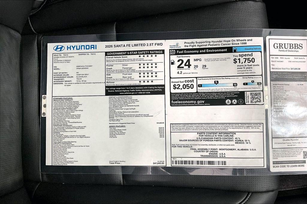 2026 Hyundai Santa Fe Limited FWD