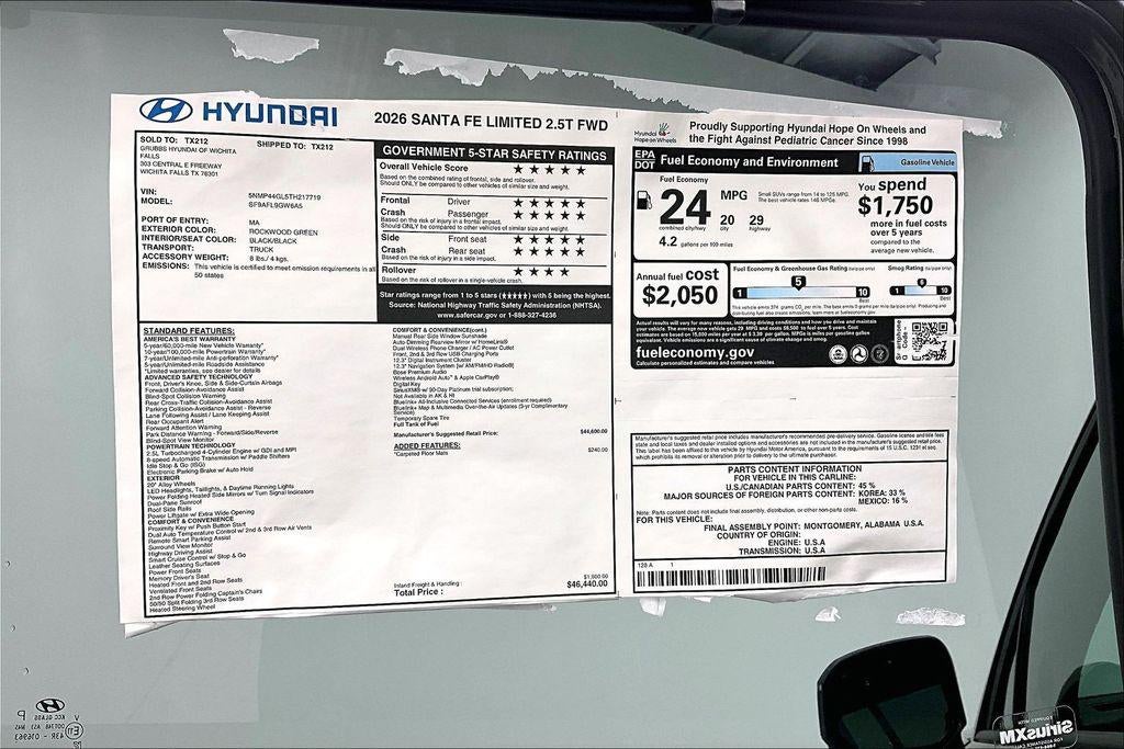 2026 Hyundai Santa Fe Limited FWD