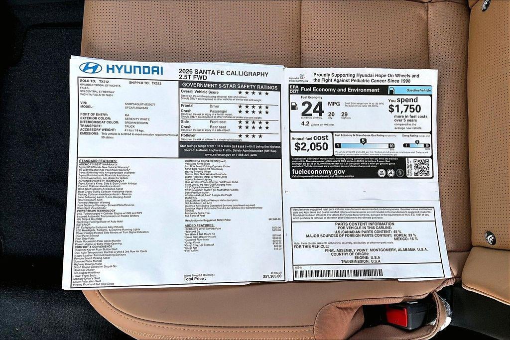 2026 Hyundai Santa Fe Calligraphy FWD
