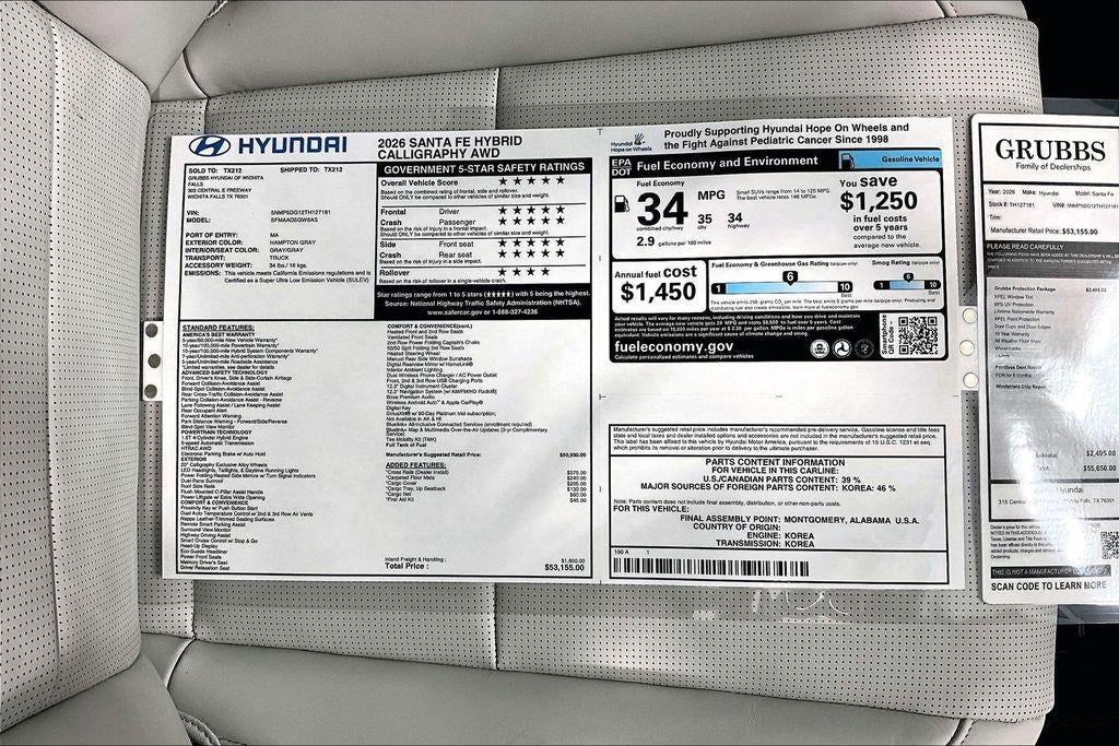 2026 Hyundai Santa Fe Hybrid Calligraphy