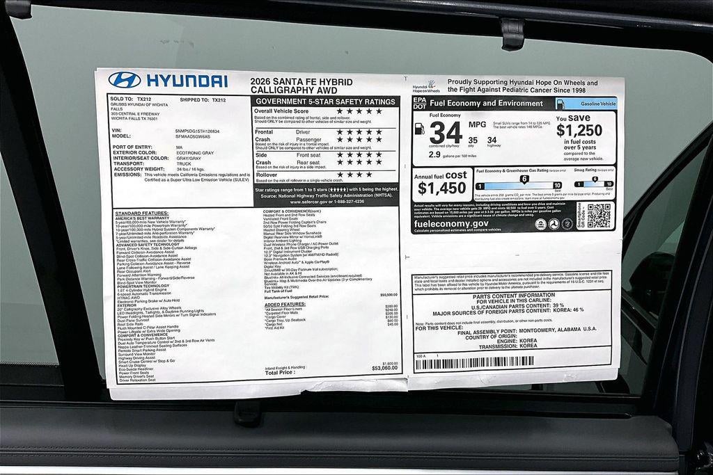 2026 Hyundai Santa Fe Hybrid Calligraphy