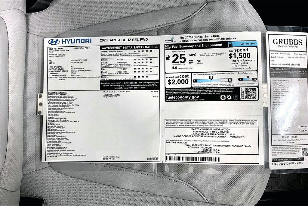 2026 Hyundai Santa Cruz SEL FWD