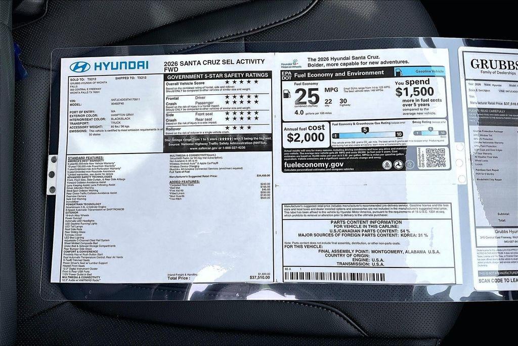 2026 Hyundai Santa Cruz SEL Activity FWD