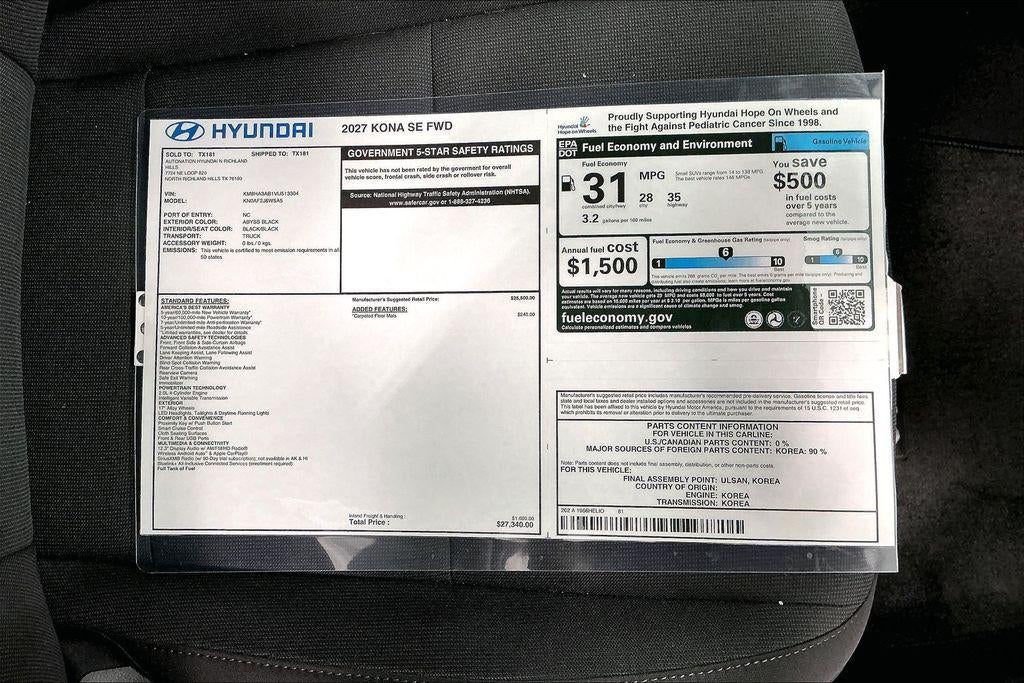 2027 Hyundai Kona SE FWD