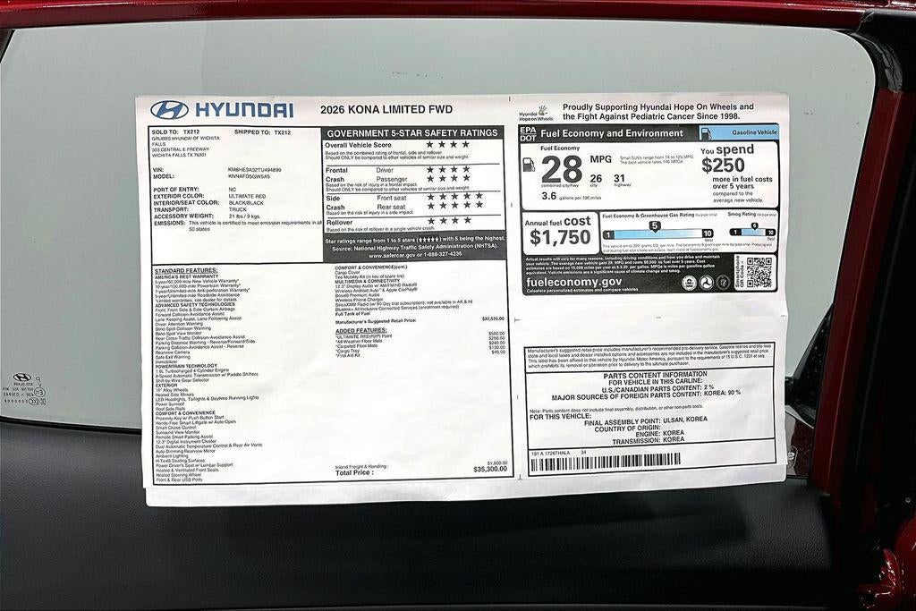 2026 Hyundai Kona Limited FWD