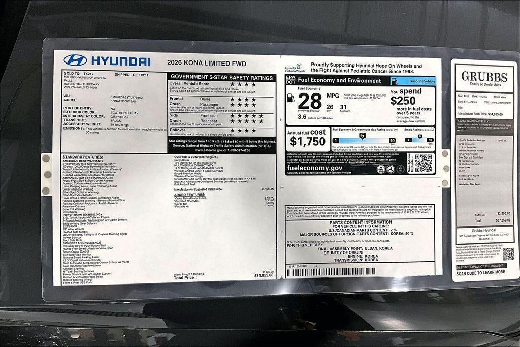 2026 Hyundai Kona Limited FWD