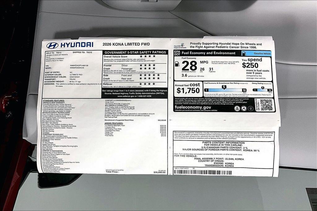 2026 Hyundai Kona Limited FWD