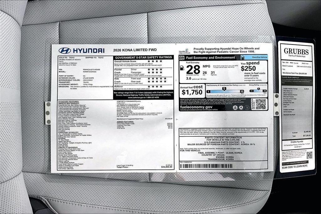 2026 Hyundai Kona Limited FWD