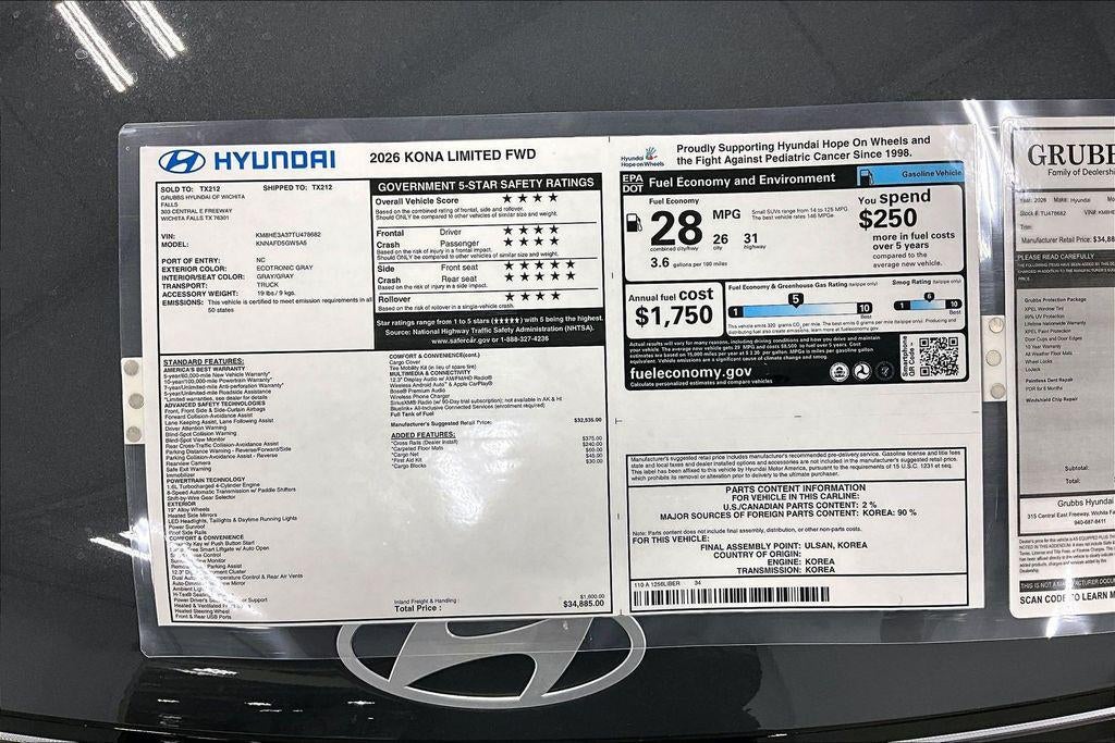 2026 Hyundai Kona Limited FWD
