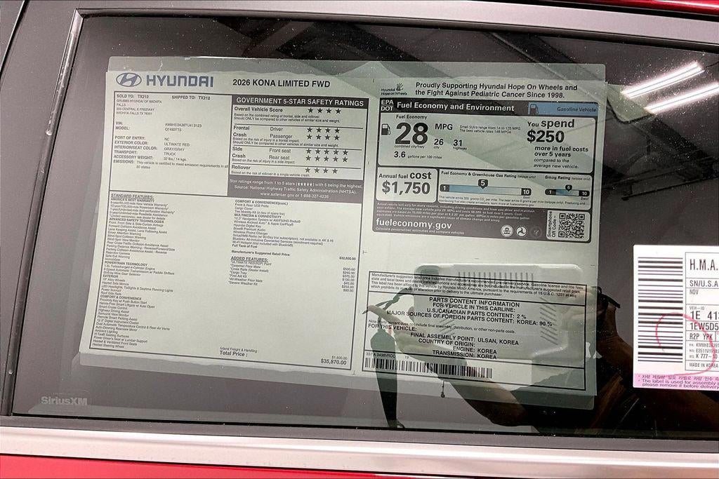 2026 Hyundai Kona Limited FWD