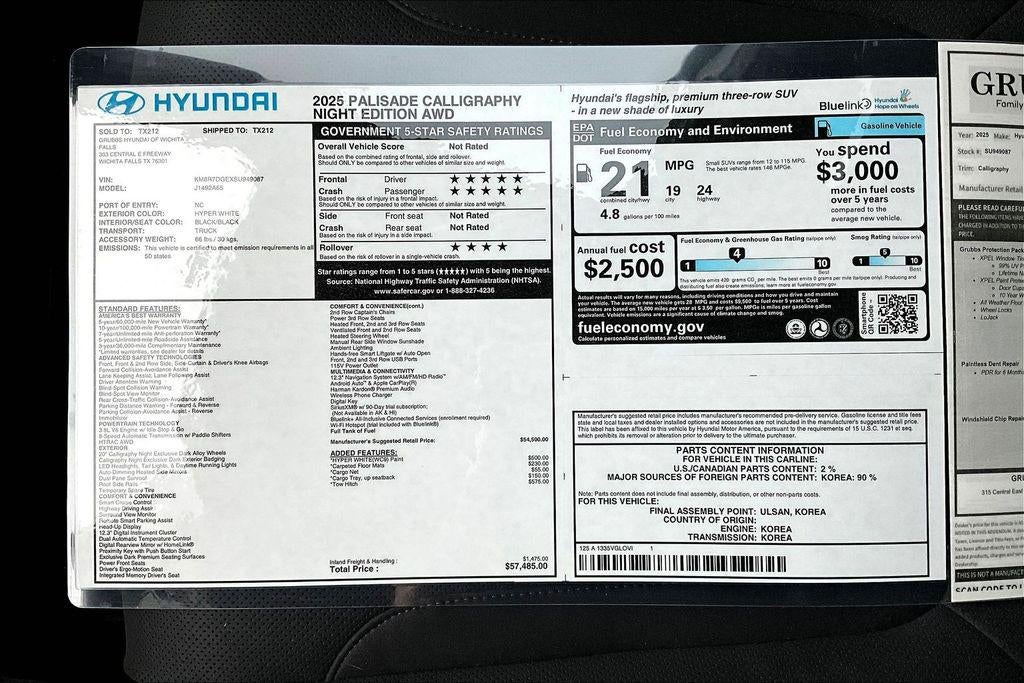 2025 Hyundai Palisade Calligraphy Night Edition AWD