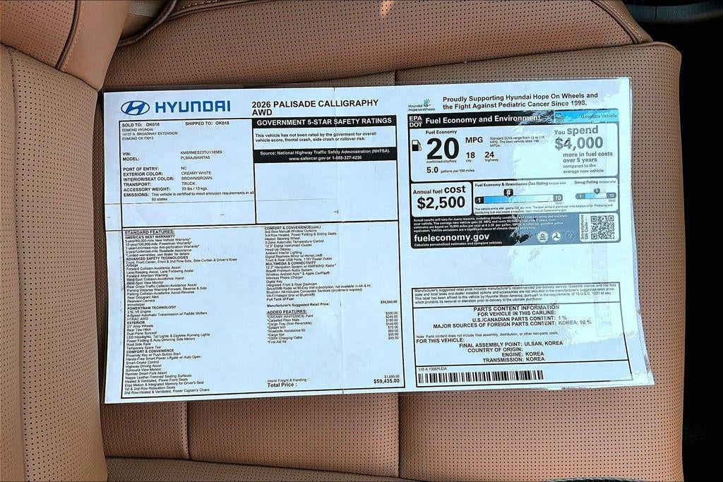 2026 Hyundai Palisade Calligraphy AWD