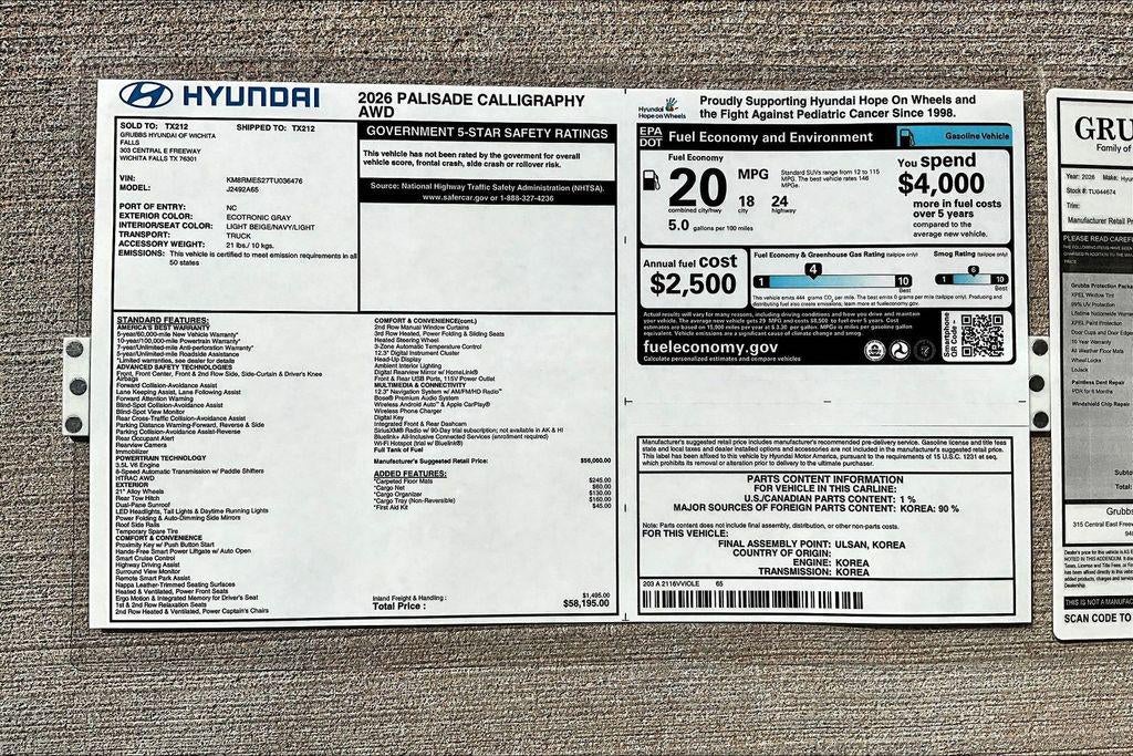 2026 Hyundai Palisade Calligraphy AWD