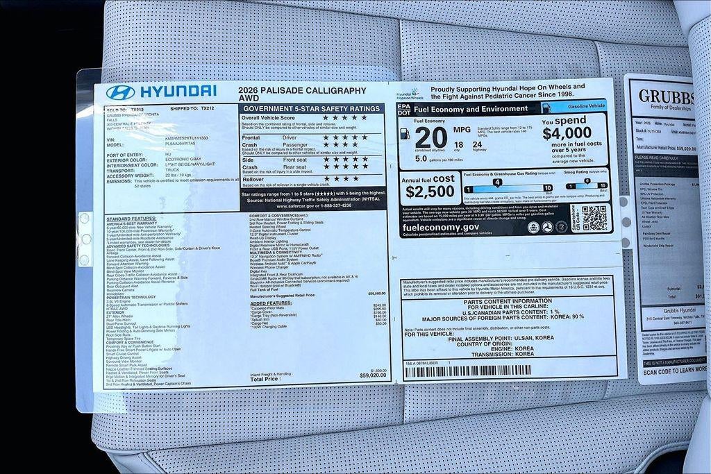 2026 Hyundai Palisade Calligraphy AWD