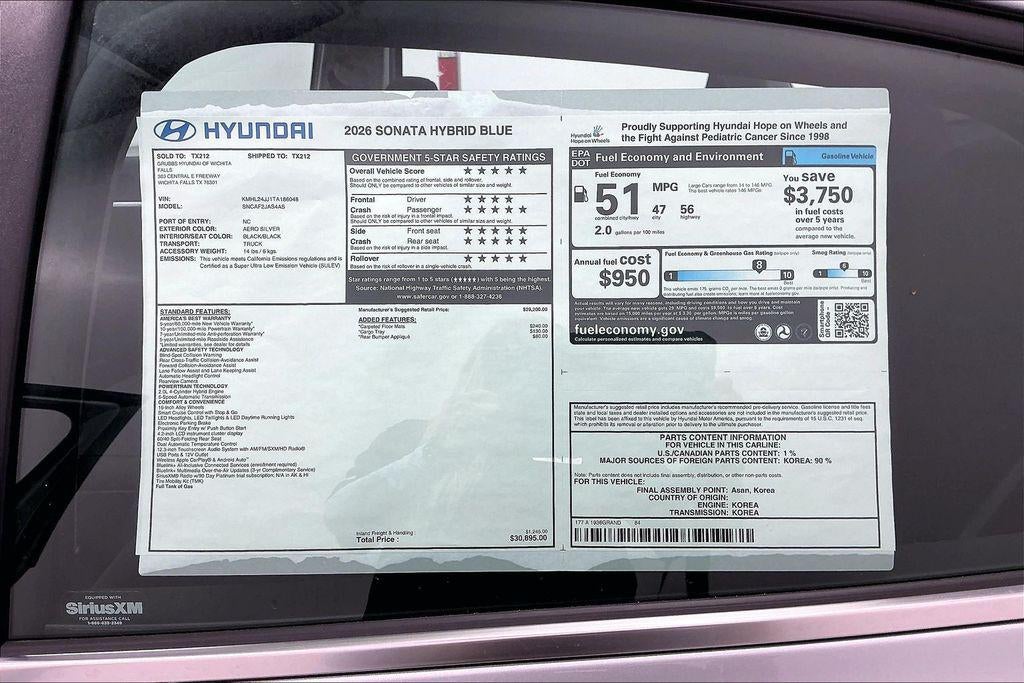 2026 Hyundai Sonata Hybrid Blue