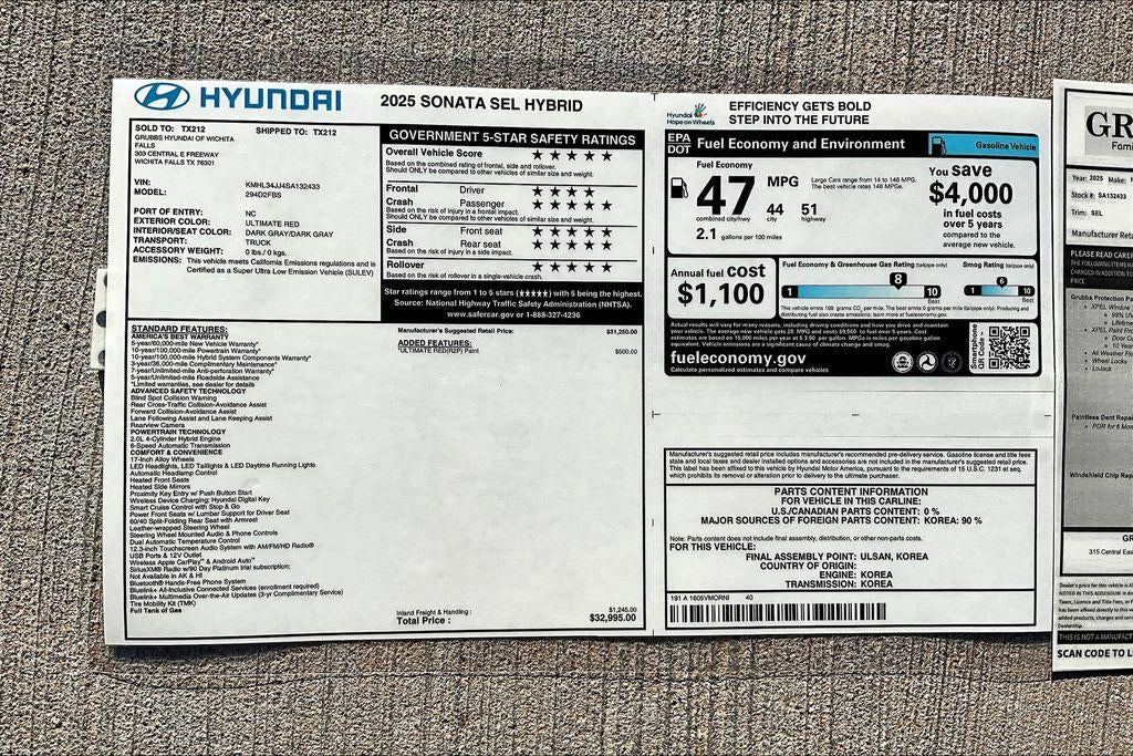 2025 Hyundai Sonata Hybrid SEL