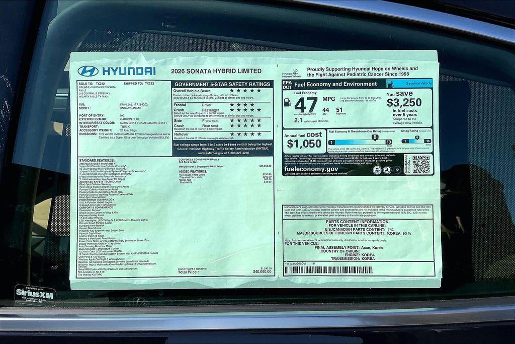 2026 Hyundai Sonata Hybrid Limited