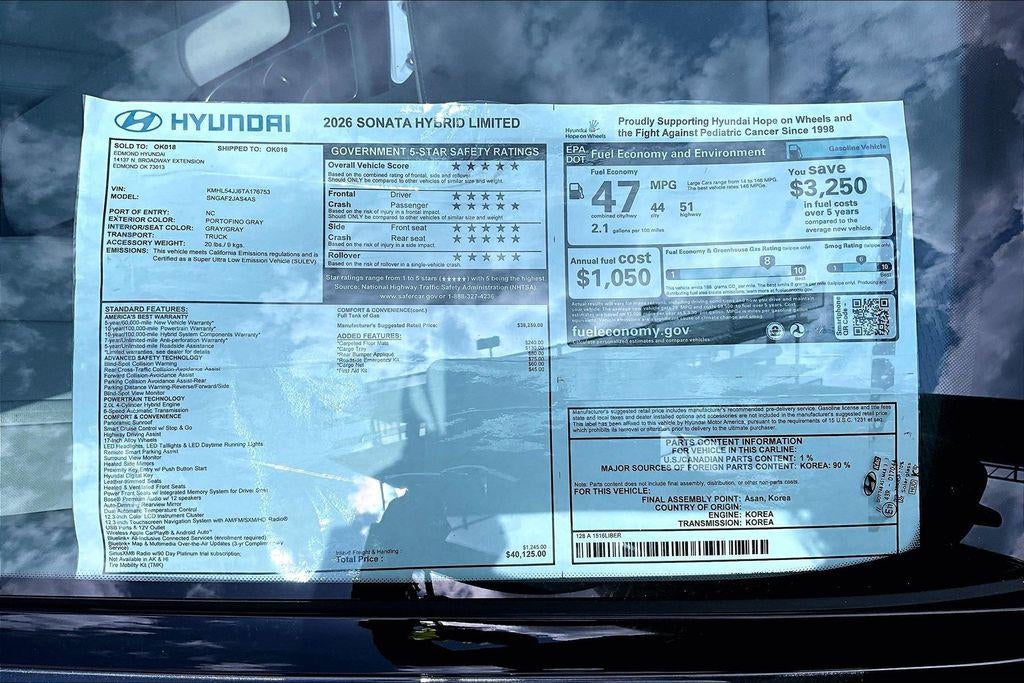 2026 Hyundai Sonata Hybrid Limited