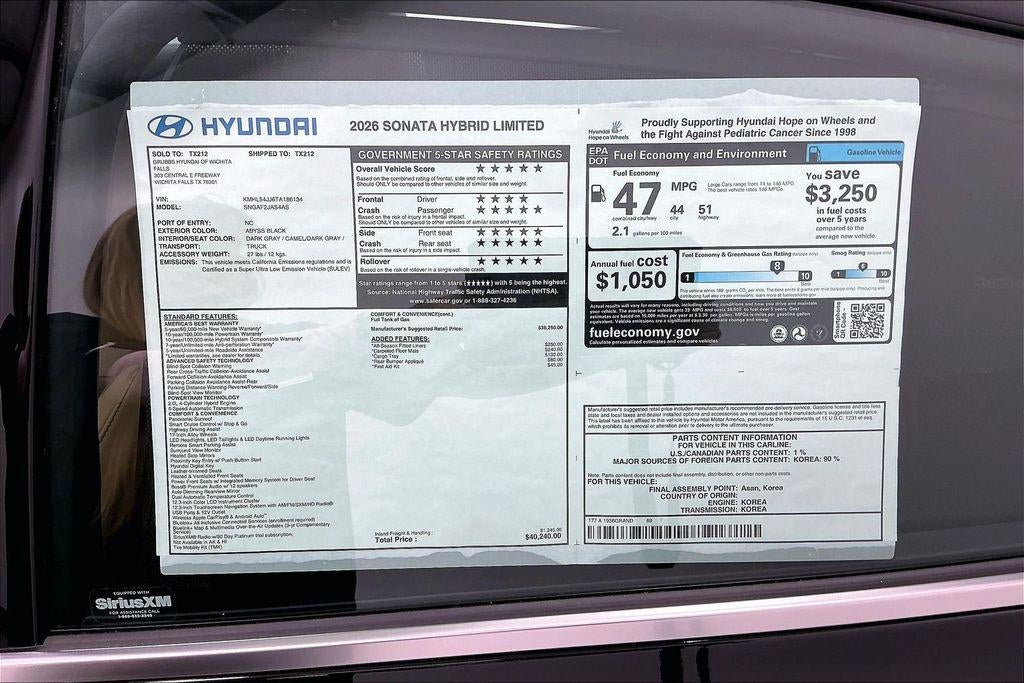 2026 Hyundai Sonata Hybrid Limited