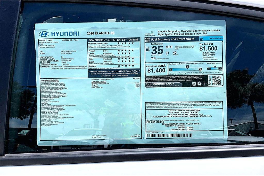 2026 Hyundai Elantra SE