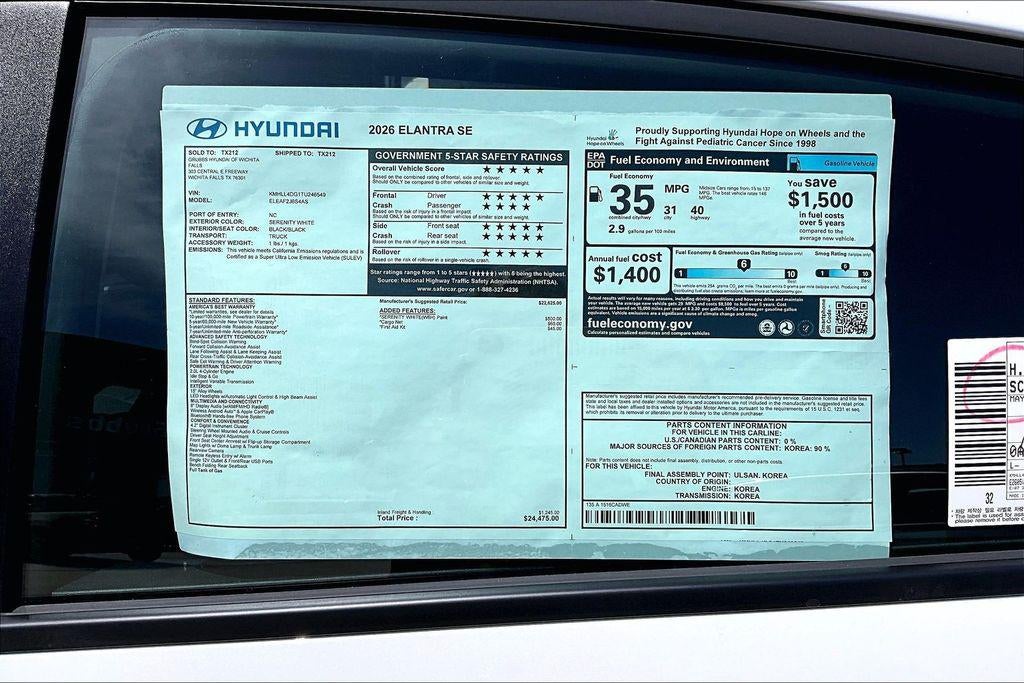 2026 Hyundai Elantra SE