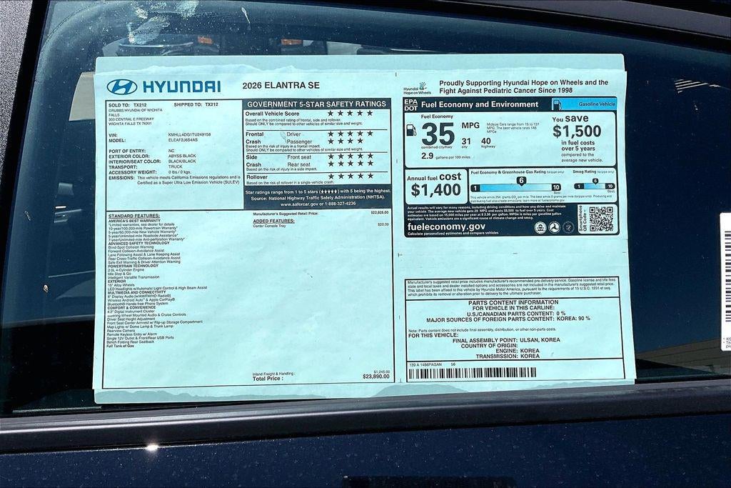 2026 Hyundai Elantra SE