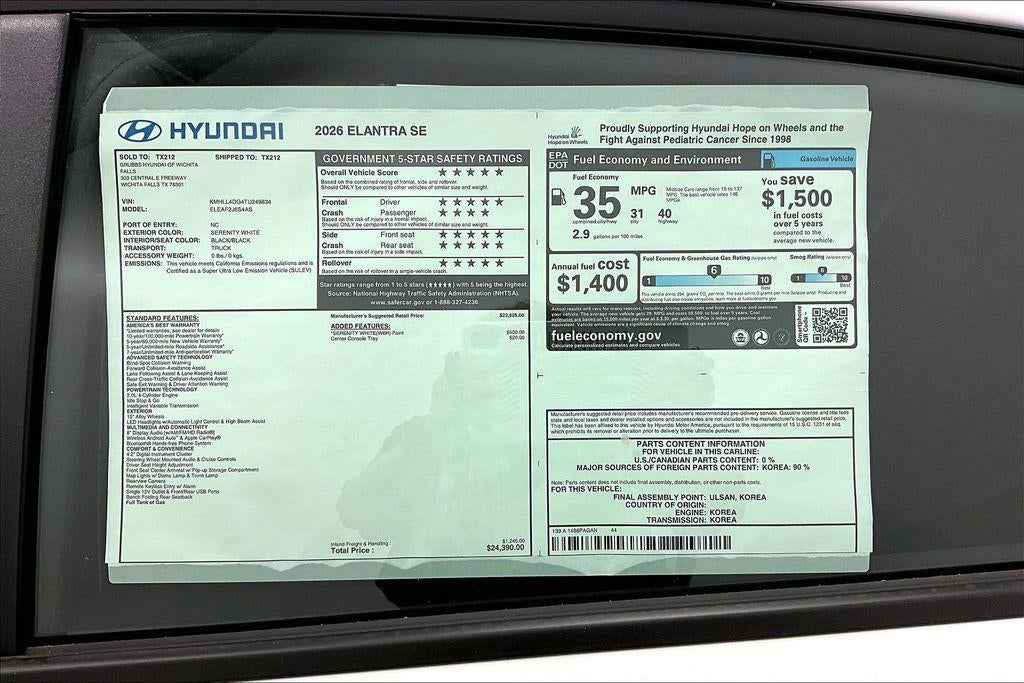 2026 Hyundai Elantra SE