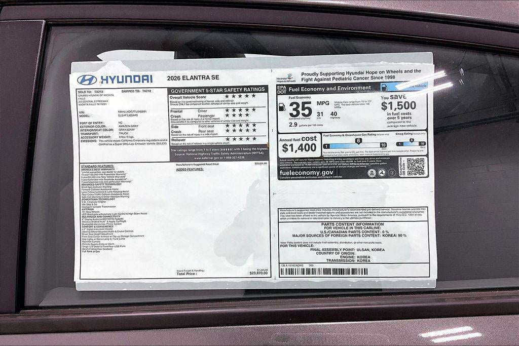 2026 Hyundai Elantra SE