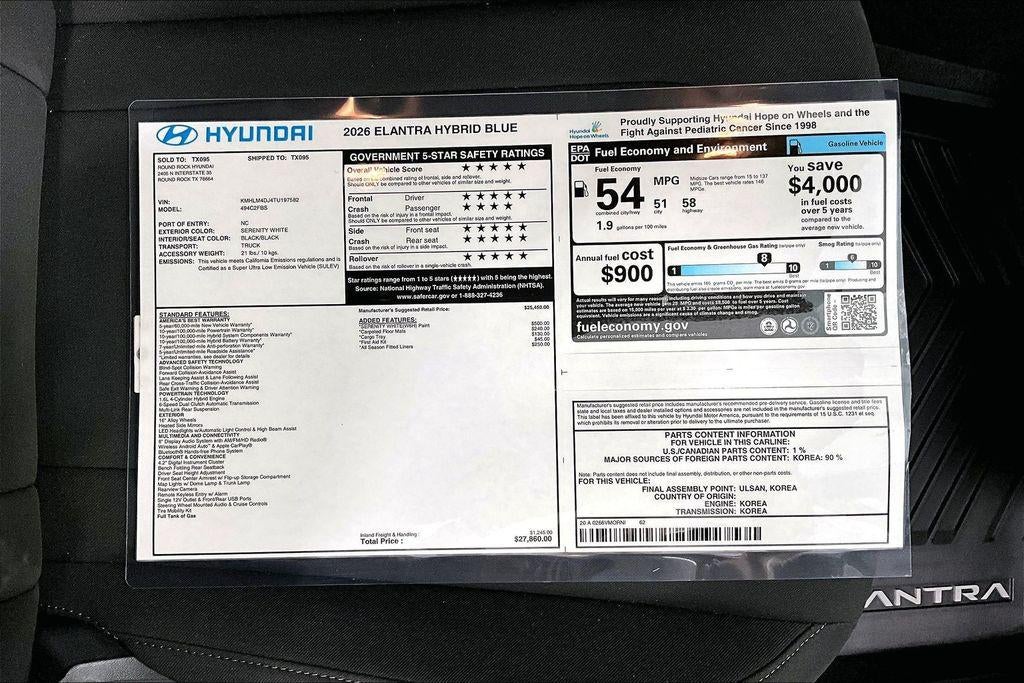 2026 Hyundai Elantra Hybrid Blue