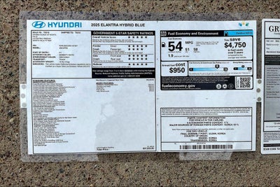2025 Hyundai Elantra Hybrid Blue