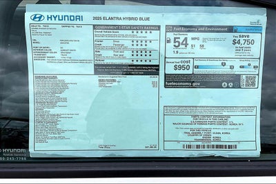 2025 Hyundai Elantra Hybrid Blue