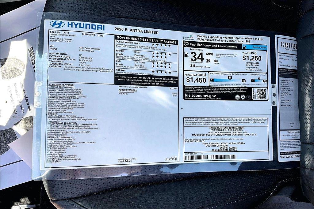 2026 Hyundai Elantra Limited