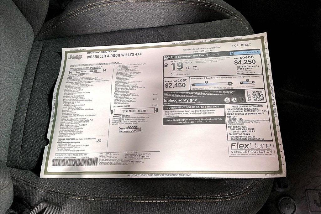 2027 Jeep Wrangler WRANGLER 4-DOOR WILLYS