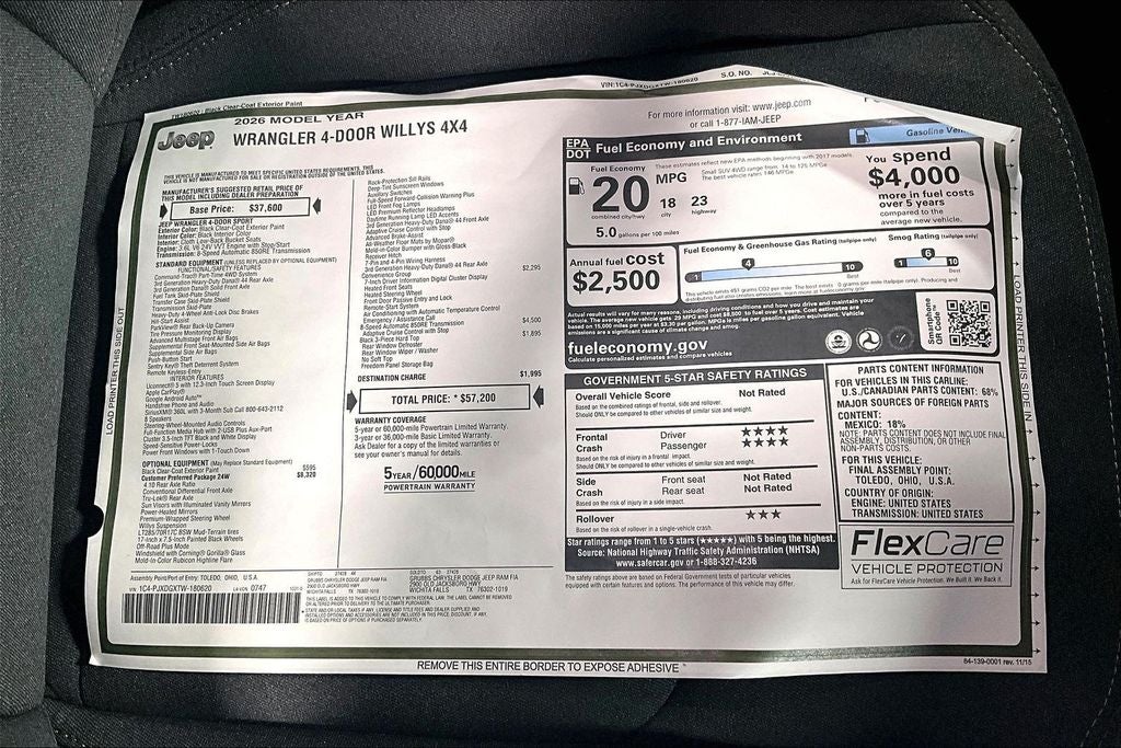 2026 Jeep Wrangler WRANGLER 4-DOOR WILLYS