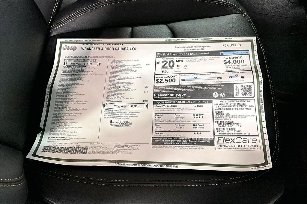 2026 Jeep Wrangler WRANGLER 4-DOOR SAHARA