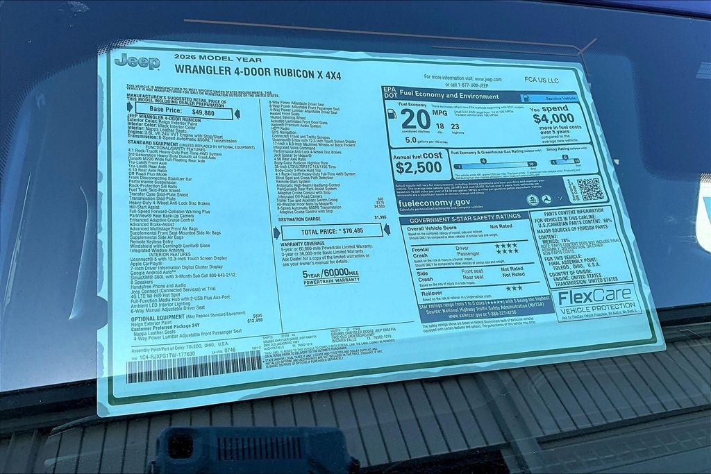 2026 Jeep Wrangler WRANGLER 4-DOOR RUBICON X