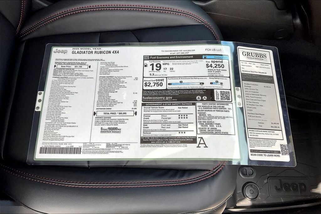 2025 Jeep Gladiator GLADIATOR RUBICON 4X4