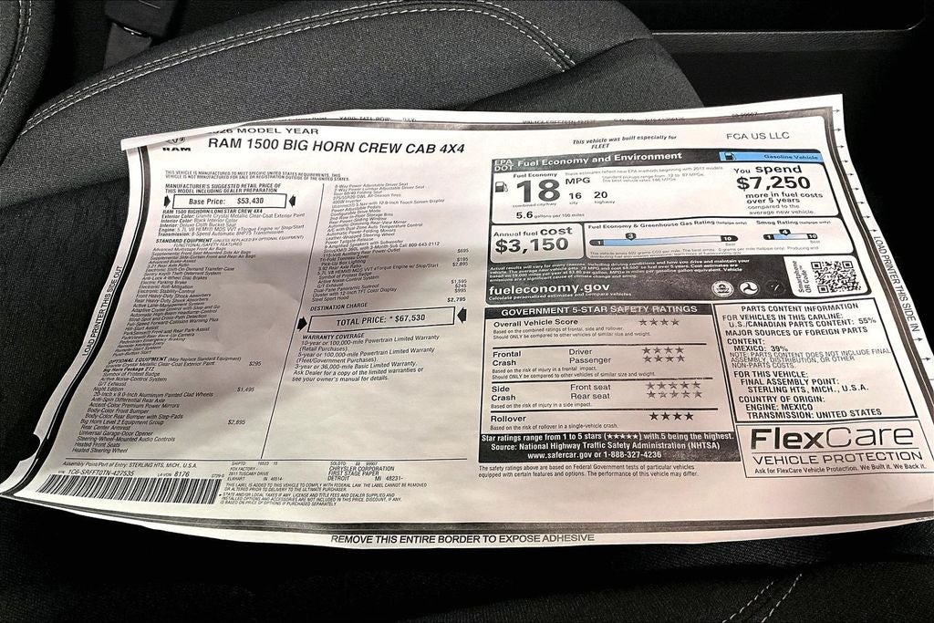2026 RAM 1500 Big Horn Crew Cab 4x4 5'7' Box