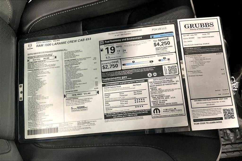 2025 RAM Ram 1500 RAM 1500 LARAMIE CREW CAB 4X4 5'7' BOX