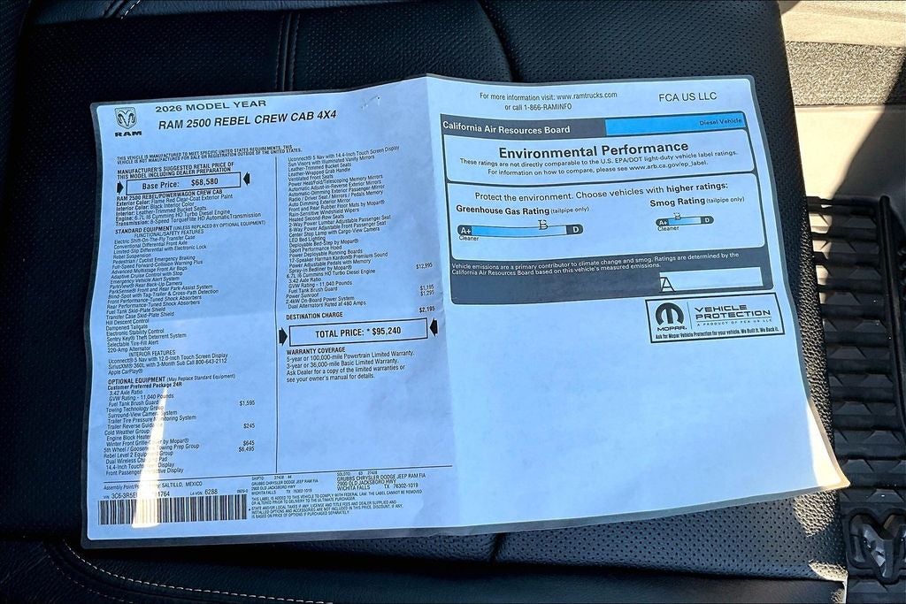 2026 RAM Ram 2500 RAM 2500 REBEL CREW CAB 4X4 6'4' BOX