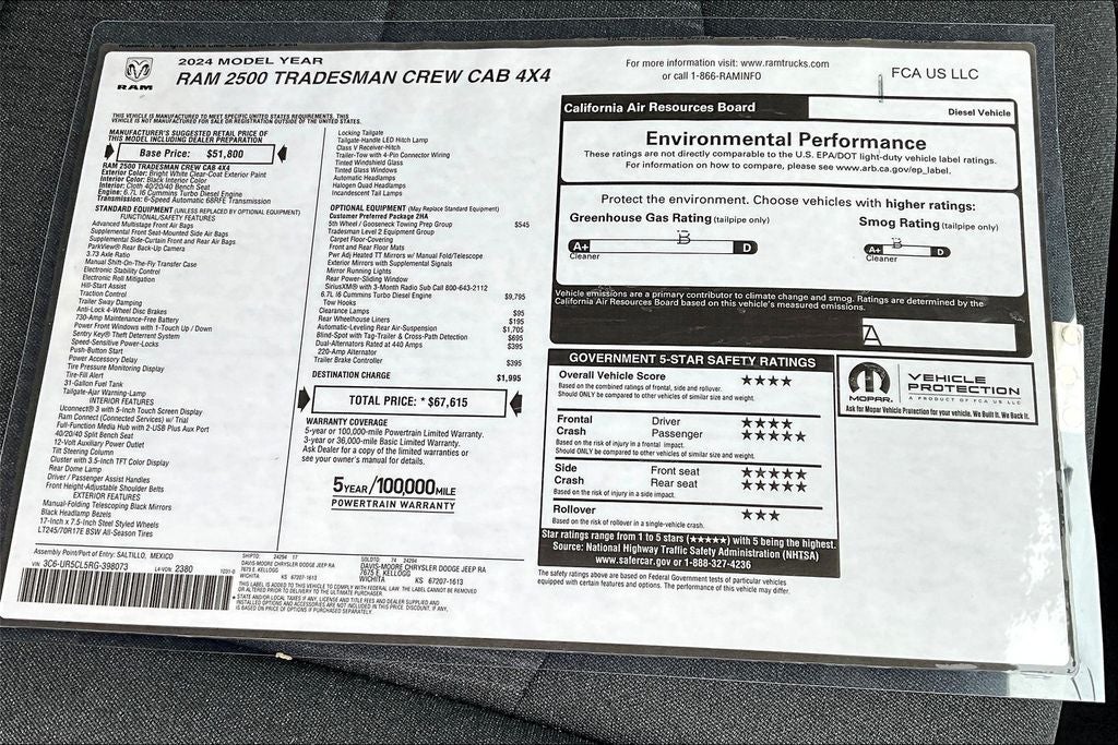 2024 RAM Ram 2500 RAM 2500 TRADESMAN CREW CAB 4X4 6'4' BOX