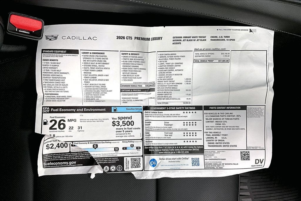 2026 Cadillac CT5 Premium Luxury