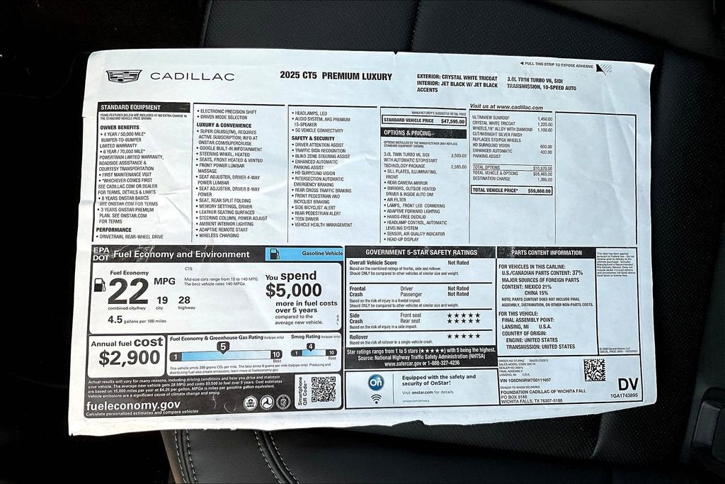 2025 Cadillac CT5 Premium Luxury