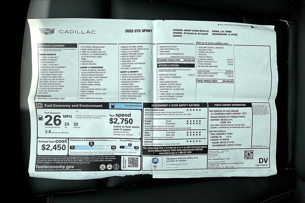 2025 Cadillac CT5 Sport